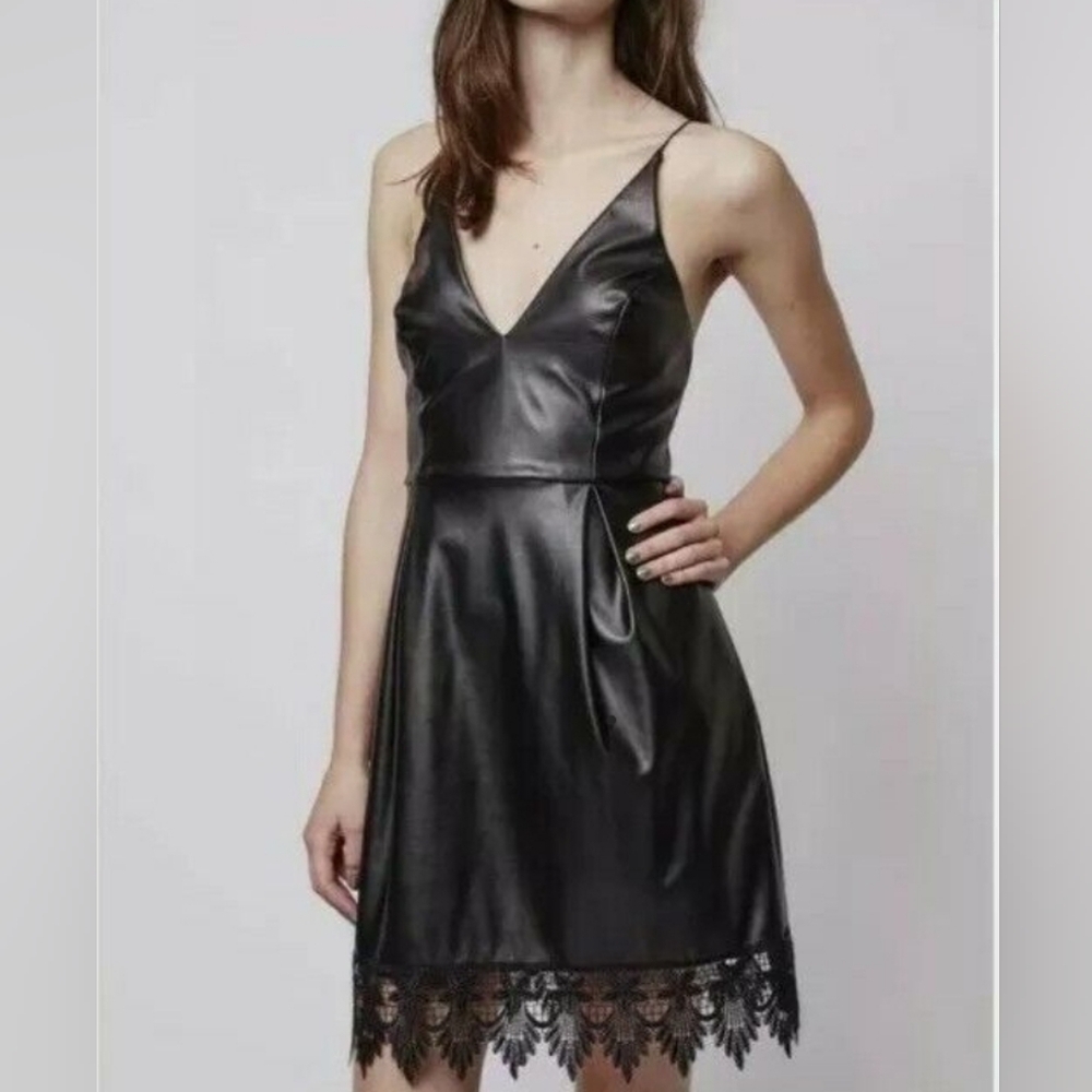 Topshop Faux Leather Dress